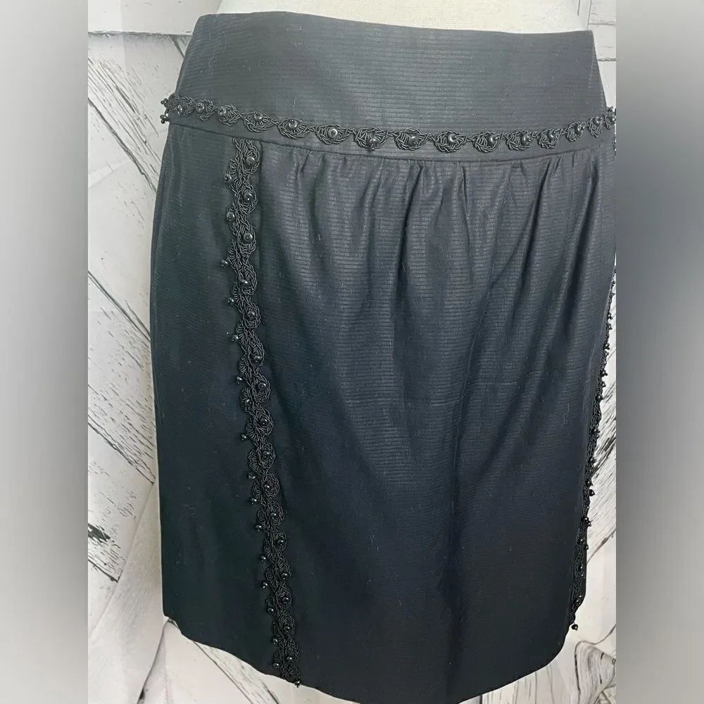 Anthropologie Leifsdottir Black Mini Skirt 10